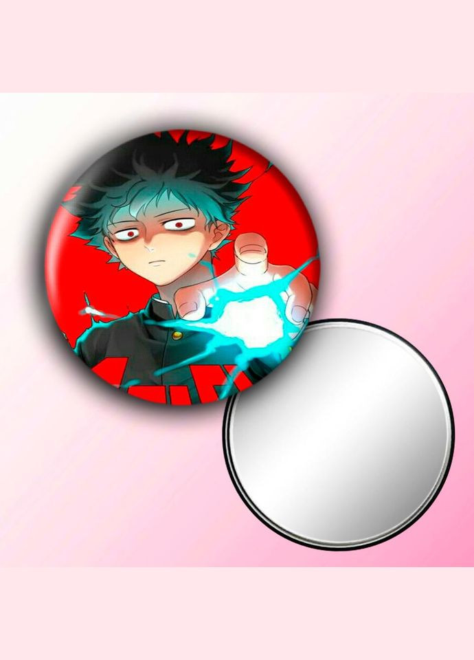 Зеркальце косметическое карманное Аниме Моб Психо 100 #0013 с рисунком круглый 56 мм No Brand (309153345)