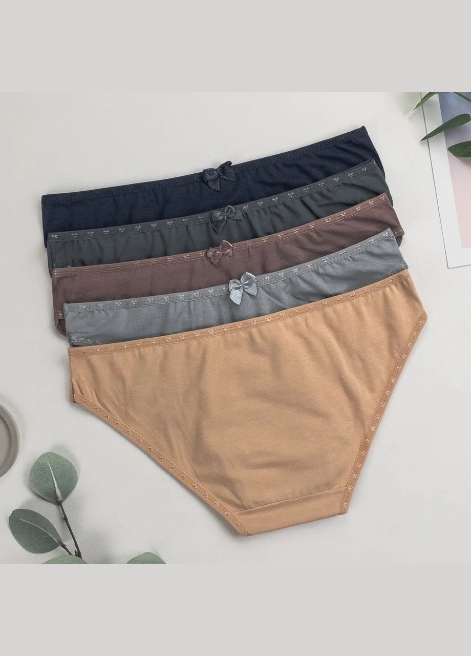Трусики-сліп жіночі, темниий мікс 5 шт Nicoletta (342119707)