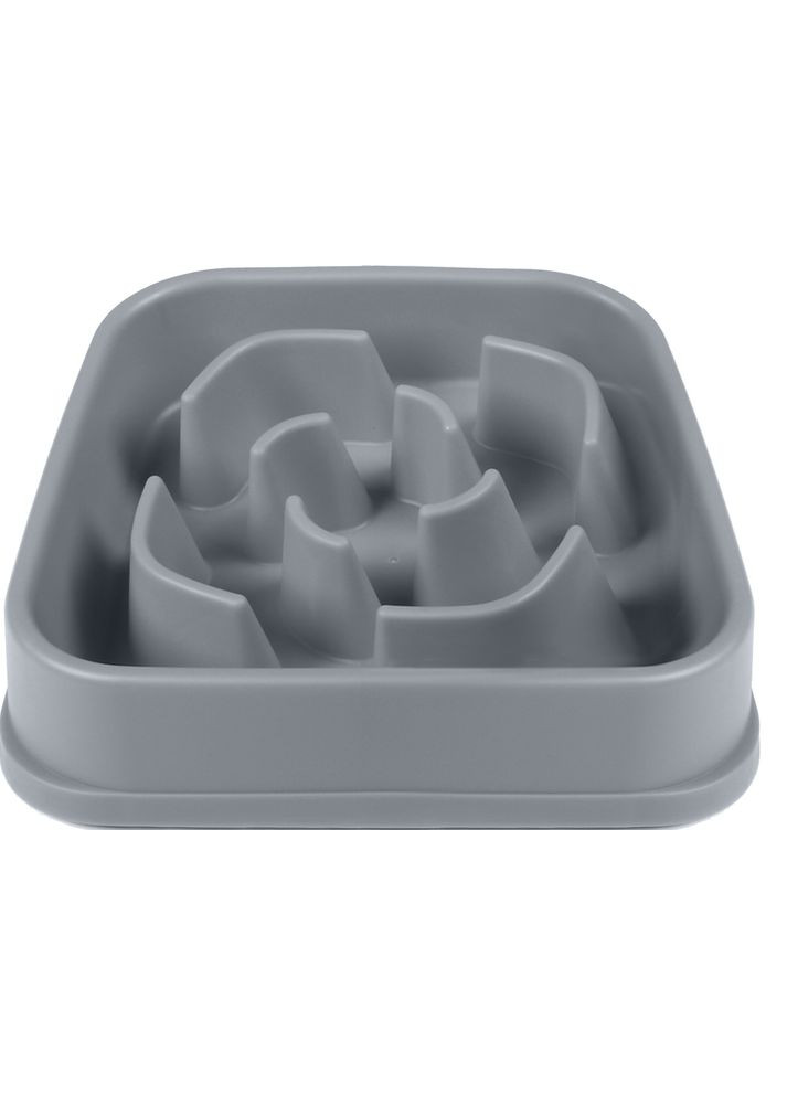Миска Slow Maze Feeder силіконова квадратна для повільного годування 0.96 л Світло-сіра (0084297309923) Dexas (358117475)