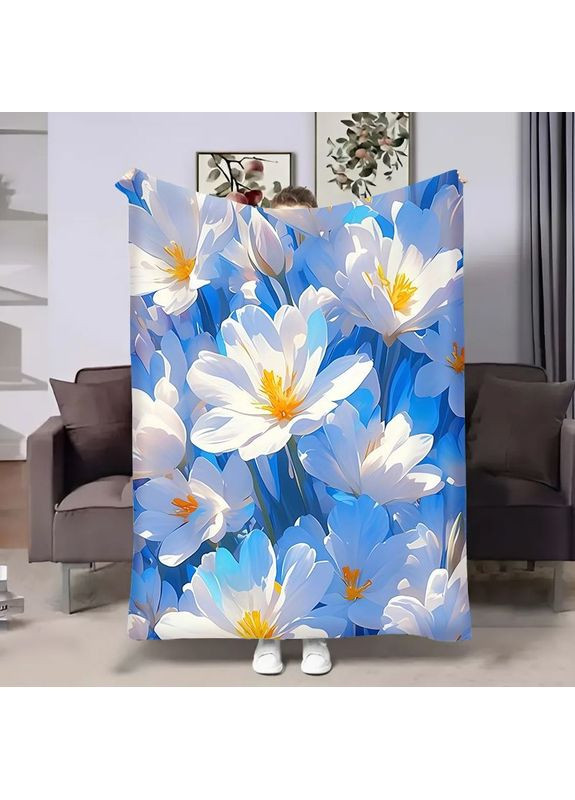 Плед 3D Весна Блакитна ніжність 18050 135х160 см FlexDress (368763162)