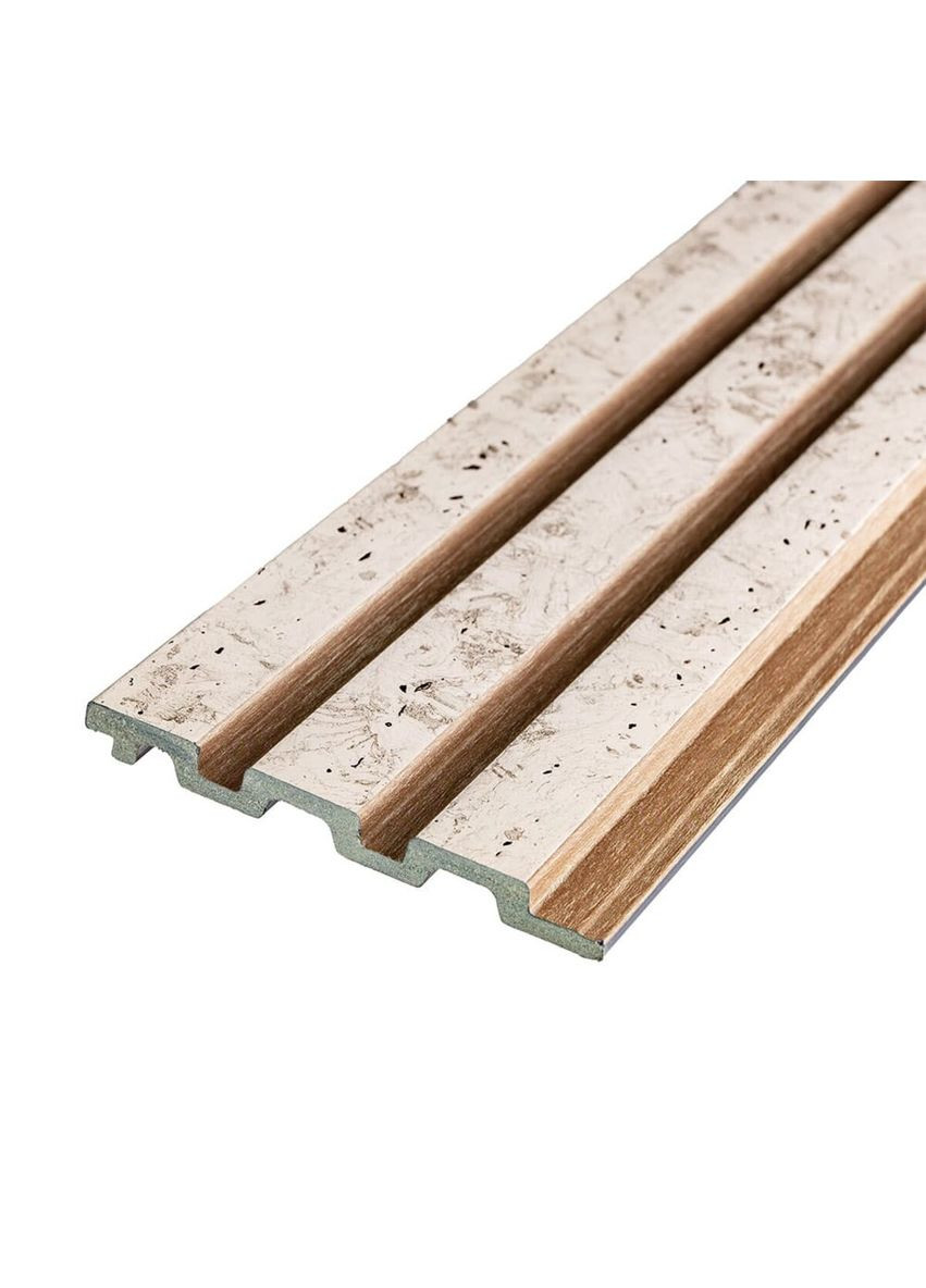 Рейка декоративна PS 2900х120х12мм Бежевий меланж із золотими вкрапленнями (D) SW-00001742 Sticker Wall (365819303)