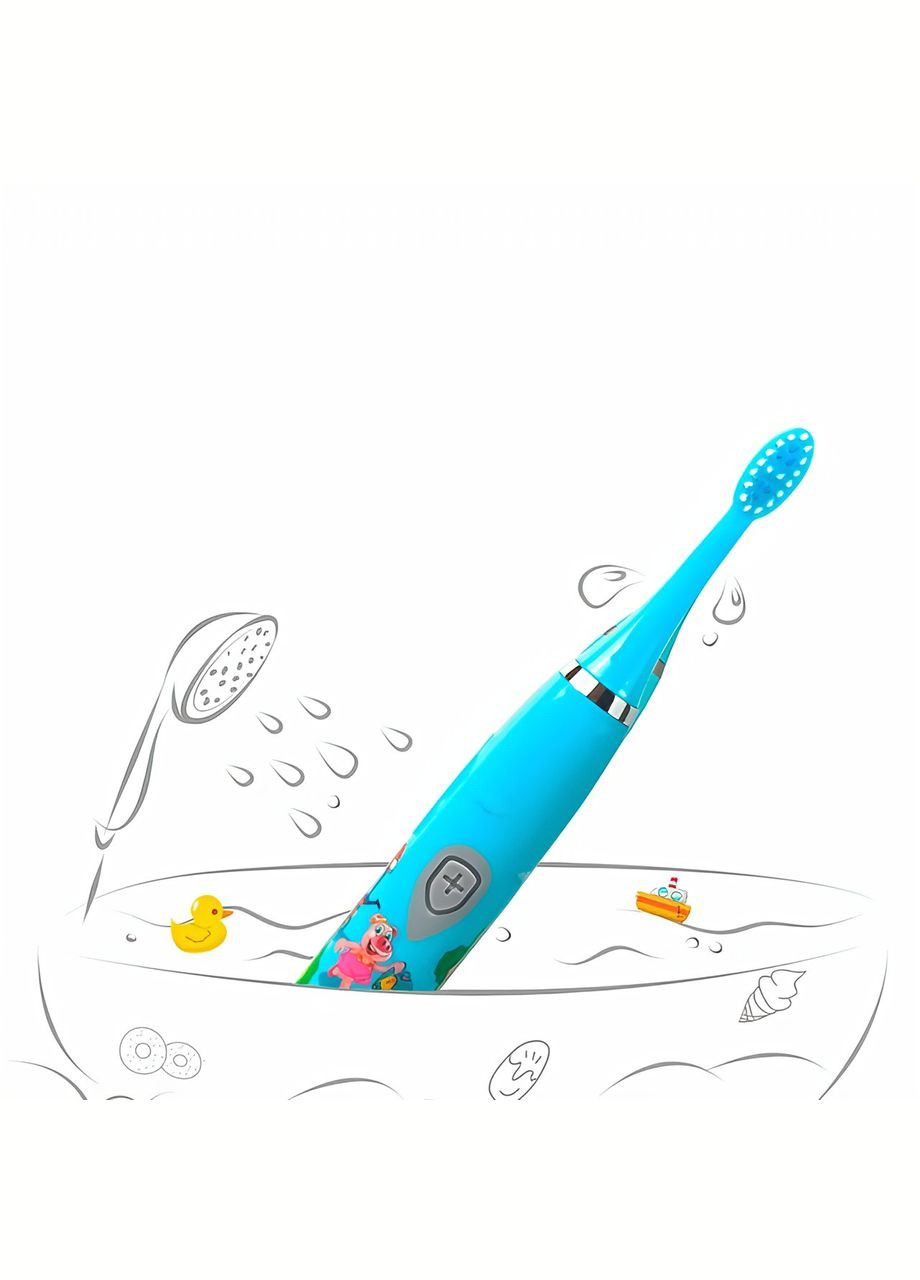 Зубна щітка дитяча Sonic на акумуляторі з 5 змінними насадками Pink No Brand (326598651)