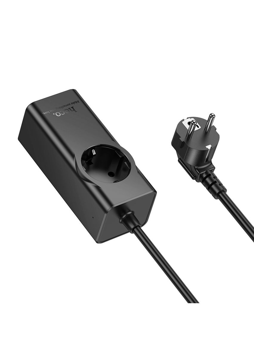 Сетевой удлинитель 1-position (PD67W/3C1A) desktop socket (EU/GER) Black Hoco NS9 Wisdom (322768513)