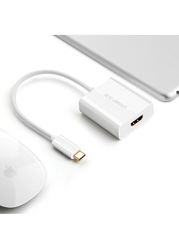 Переходник USB 2.0 TypeC --> HDMI V1.4b белый Ugreen (314779156)