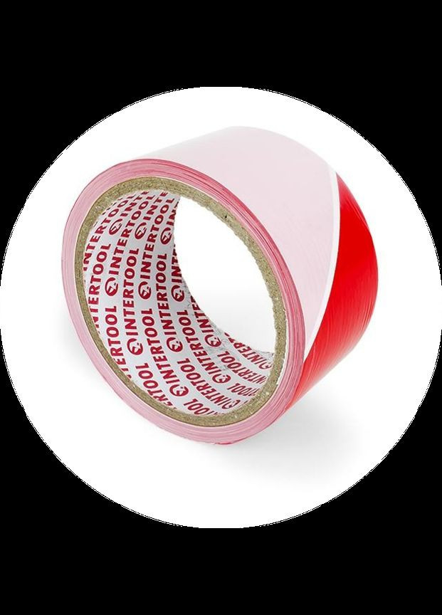 Сигнальная лента для обозначения опасных зон краснобелая 48 мм × 200 м, 35 мкм, упаковка 21 шт No Brand (316091546)