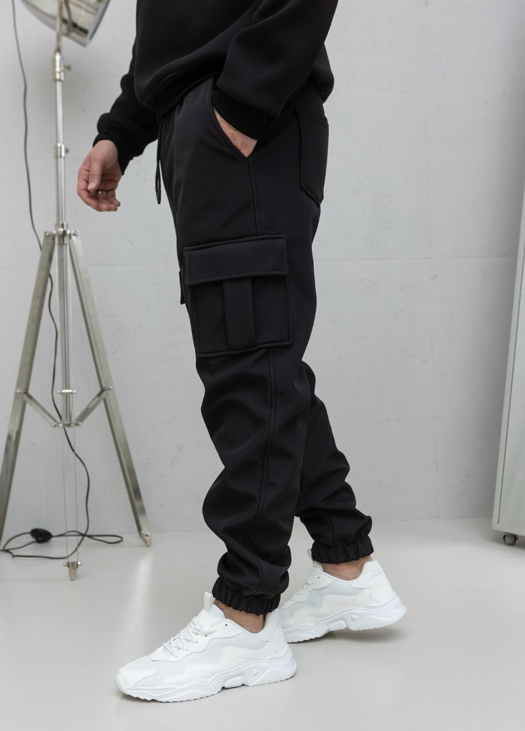 Черные спортивные, повседневный зимние джоггеры, карго брюки MonsterBrand
