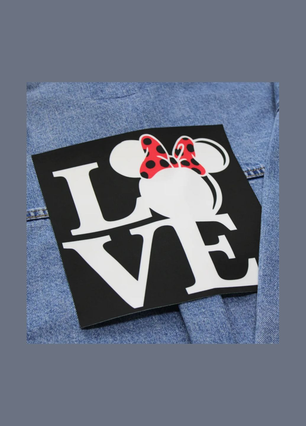 Нашивка тканевая "LOVE" бантик черного цвета (3459) No Brand (335812633)