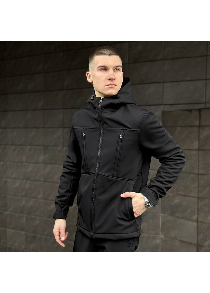 Чорна демісезонна куртка setup чорний Pobedov