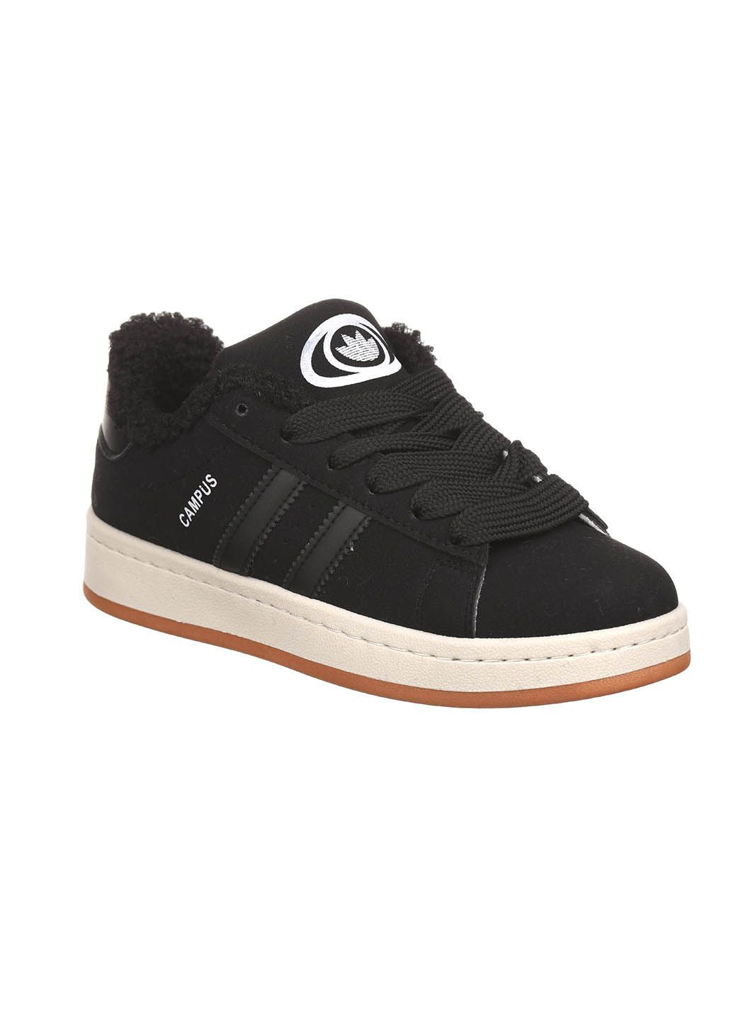 Кроссовки с искусственной замши для женщин No Brand чёрные зима (304980731)