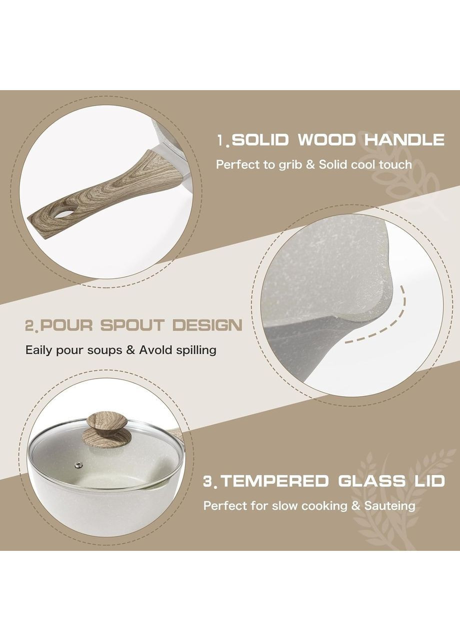 Сотейник - ковш з антипригарним покриттям 2л RB-774 ковш з нержавіючої сталі Rainberg (362669770)