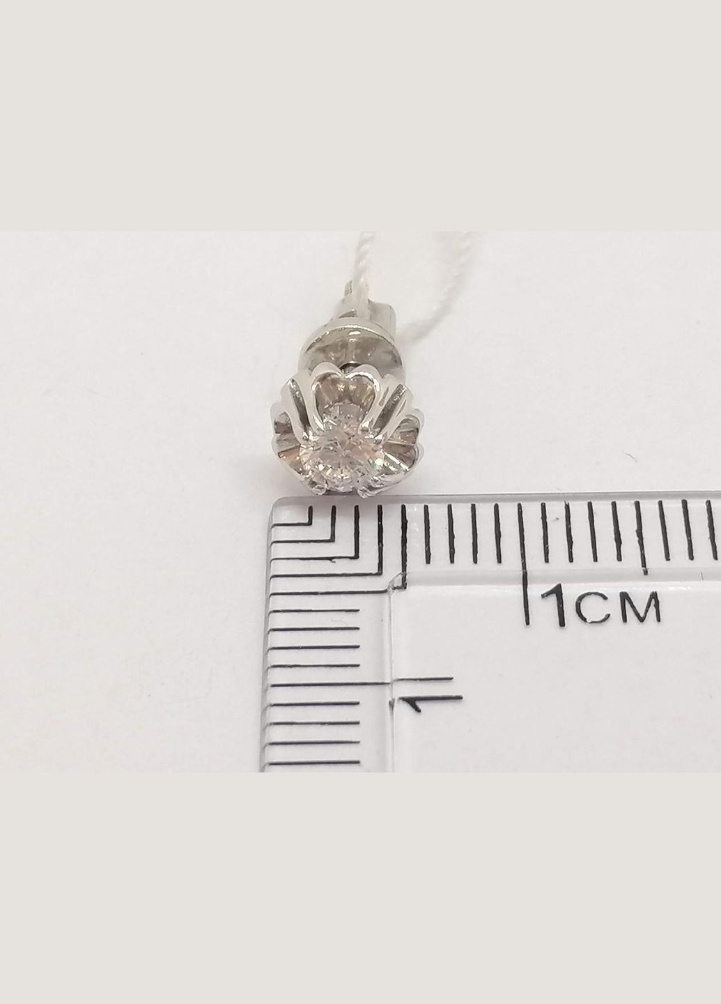 Золотые серьги-пуссеты с фианитами. 113901Б Столична Ювелірна Фабрика (300078213)