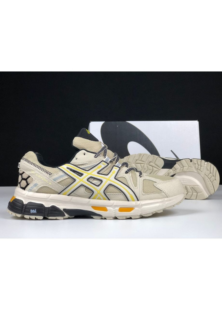 Бежевые с желтым зима-термо женские кроссовки No Brand бежевые зима (313580446)