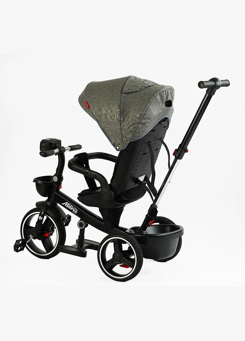 Велосипед 3-х колесный детский Marco, фара музыкальная, с USB, пульт. Black (150284) Best Trike (340909343)