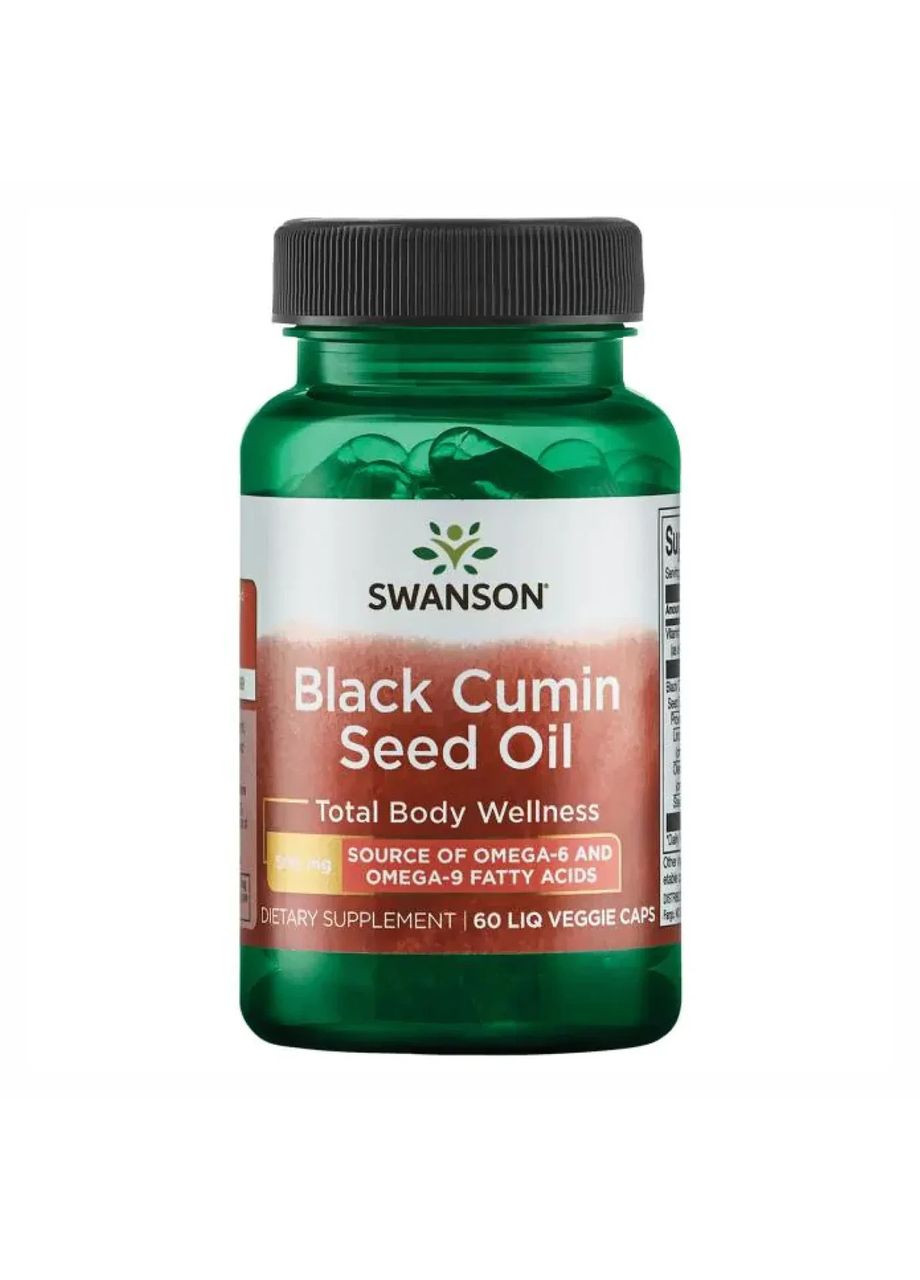 Семена черного тмина Black Cumin Seed Oil 500 мг, 60 жидких капсул Swanson (361115834)