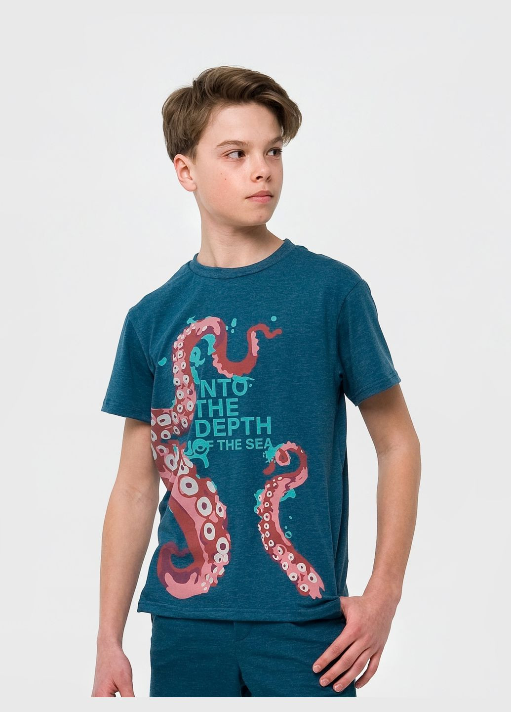 Футболка Глубины океана, стр.кулир, (110632-1) ( ) 11л/146/38, Сине-лазурный Smil (357494315)