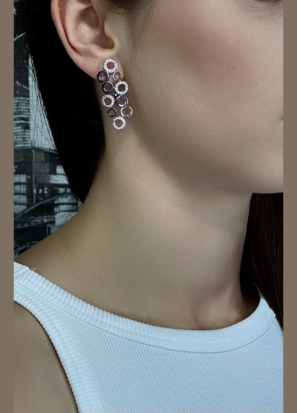 Срібні сережки з кубічним цирконієм Family Jewelry House (324627492)