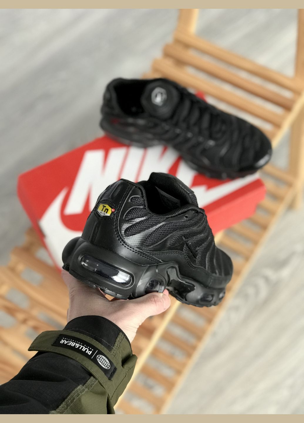 Чорні Осінні кросівки чоловічі і жіночі nike air max tn plus black \ найк аір макс тн плюс чорні No Brand
