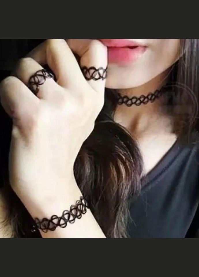 Стильный черный чокер плетеный Панк готический ошейник ожерелье No Brand (346125125)