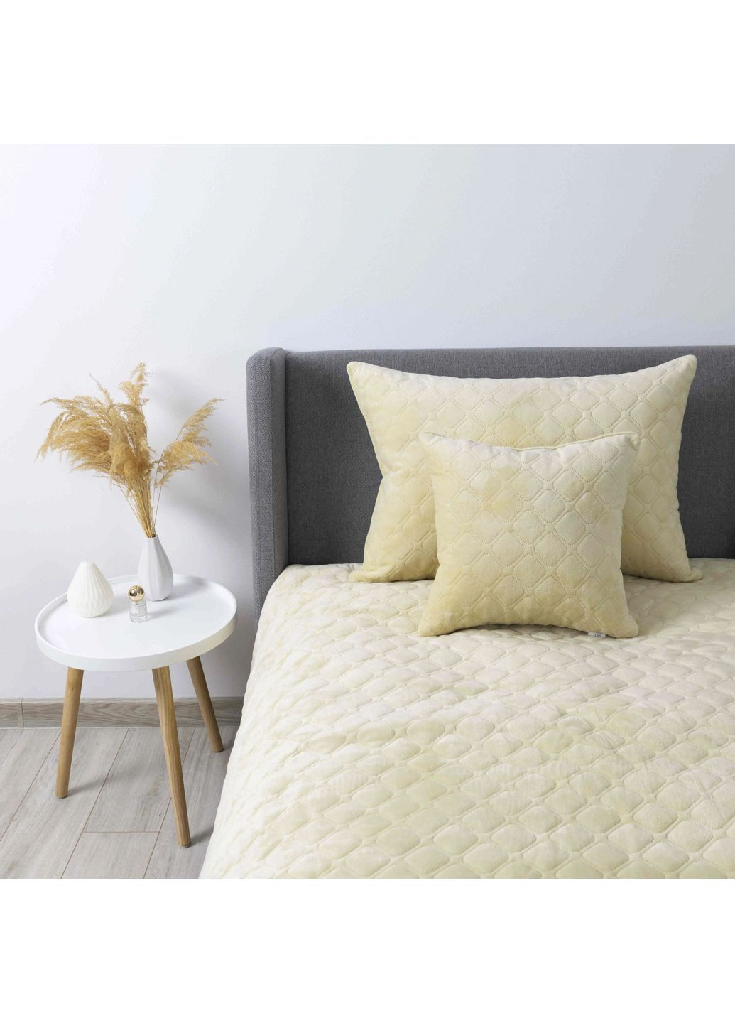 Двуспальное велюровое покрывало 180*240 см гипоаллергенное Бежевое (24190180240) ТЕП (364503589)