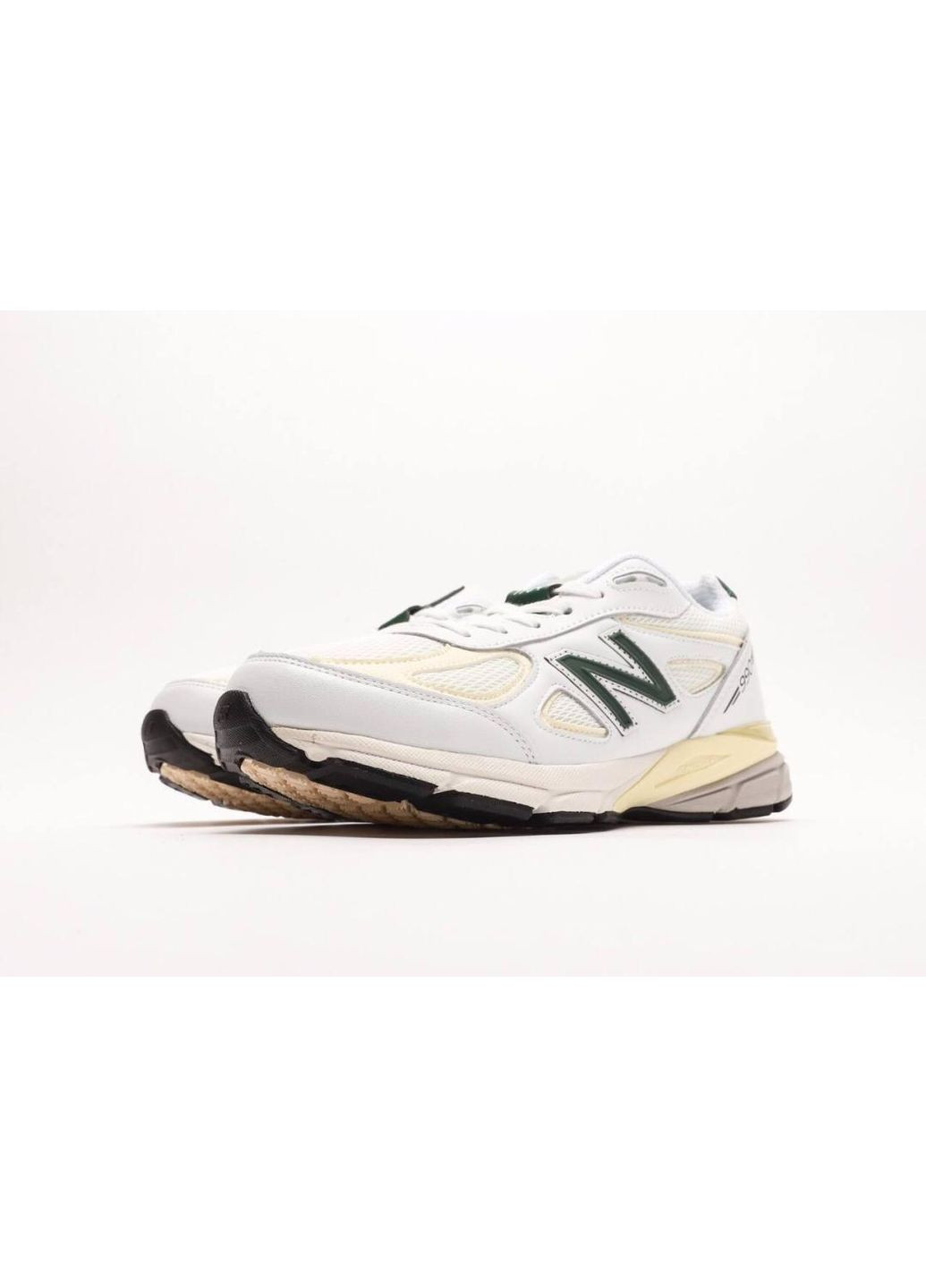 Серые демисезонные кроссовки мужские new balance 990 white green нью беланс 990 No Brand