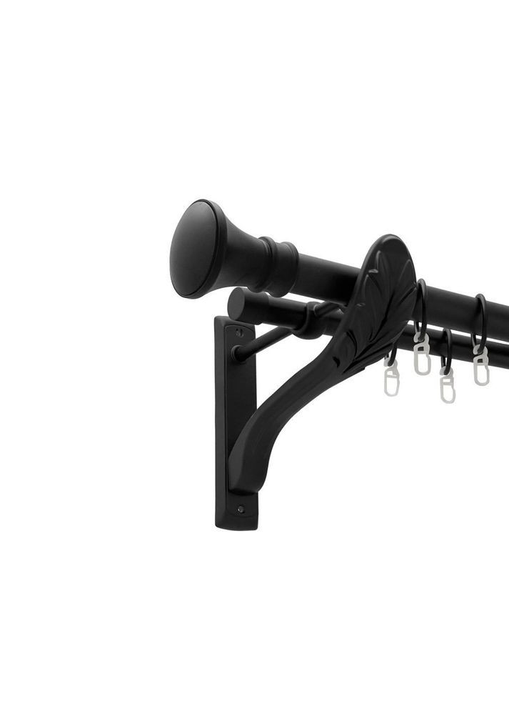 Карниз Люксор металлический двухрядный ретро гладкая труба Черный Бархат 25\19 мм 300 см (00-00018207) ORVIT (300691139)