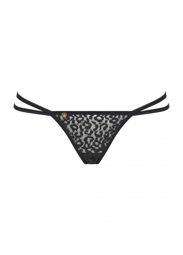 Трусики стрінги з ланцюжками Pantheria thong black Obsessive (331170168)