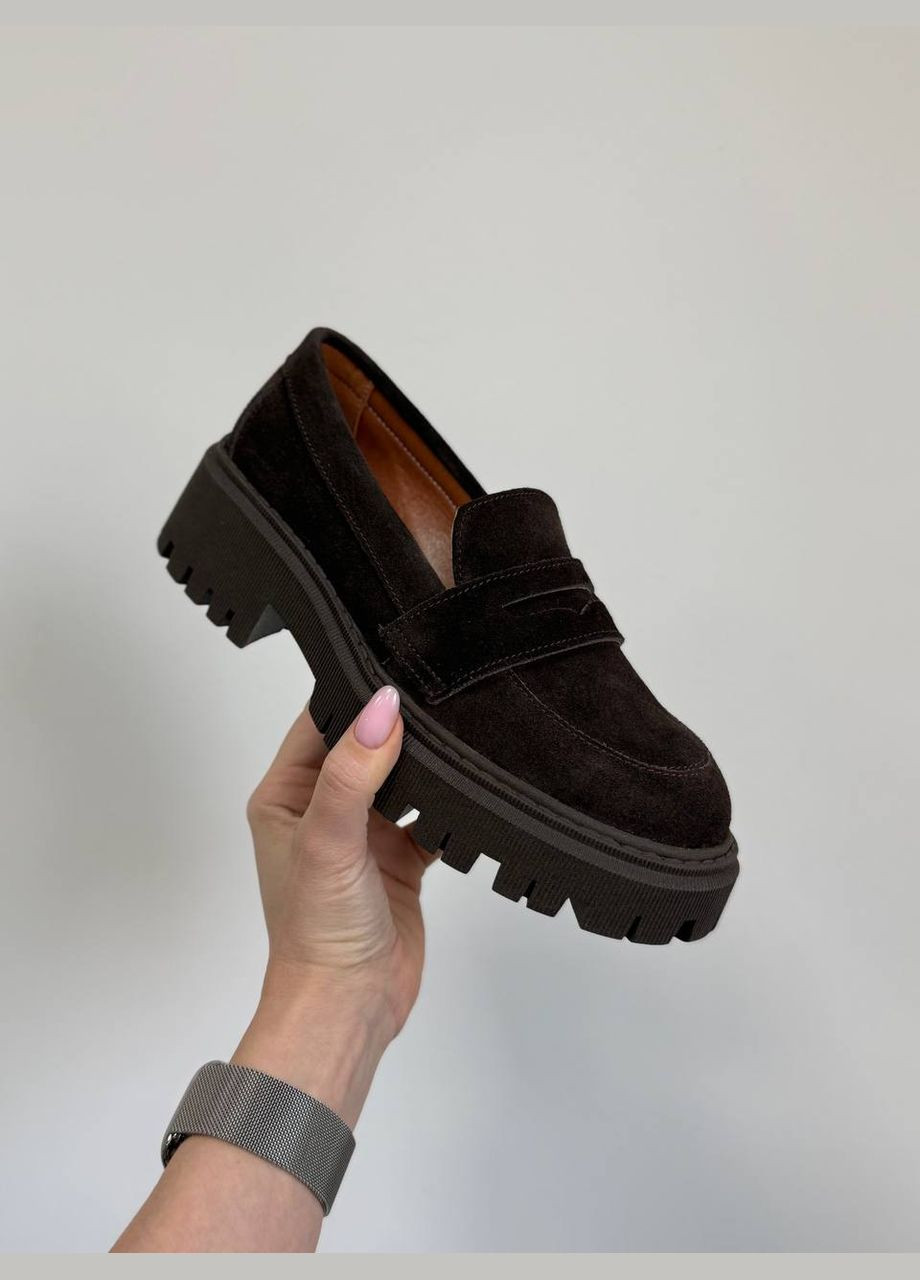 No Brand Стильные женские лоферы лоферы коричневый з натуральная замша, — демисезон (322277530)