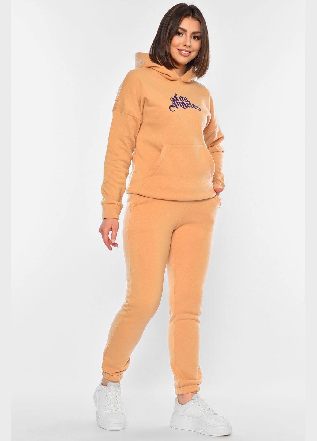 Спортивный костюм женский бежевого цвета Let's Shop (311196383)