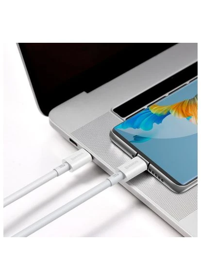 Дата-кабель USB-C to USB-C 2.0м 100W белый (CATYS-C02) Baseus USB-C to USB-C 2.0m 100W white (401638108)