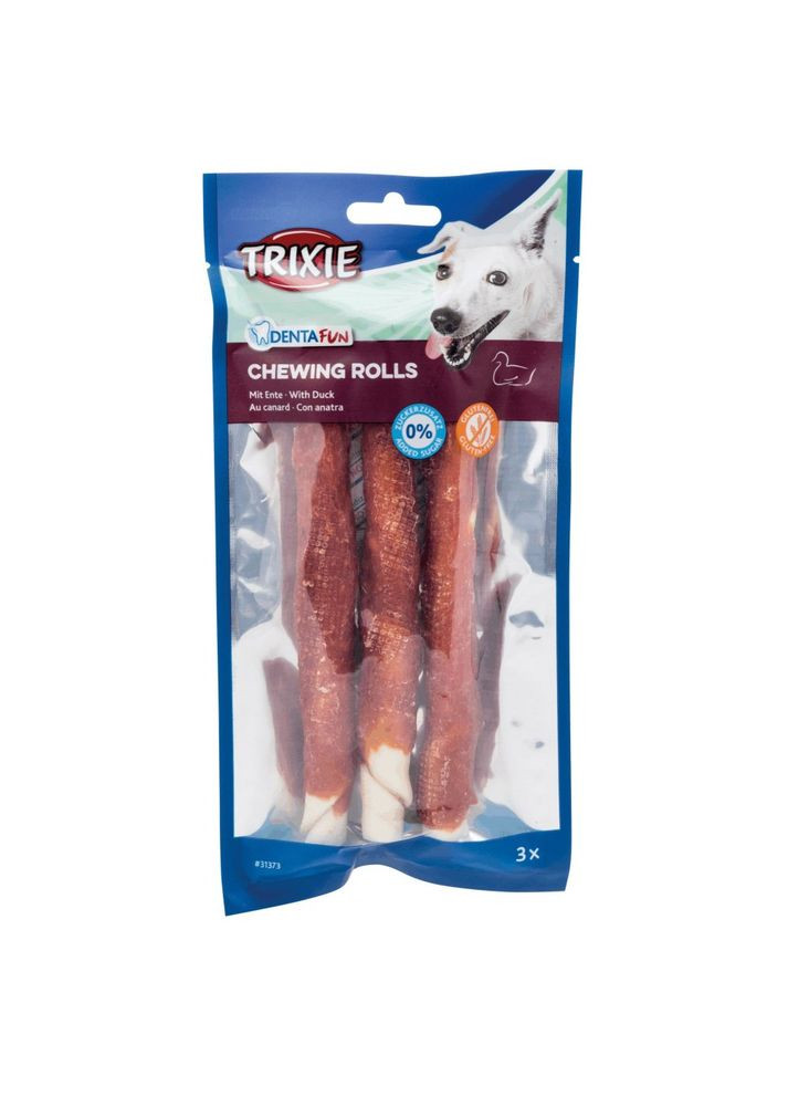 Ласощі Denta Fun Chewing Rolls для собак Паличка для чищення зубів з качкою 17 см 140 г 3 шт Trixie (355254616)