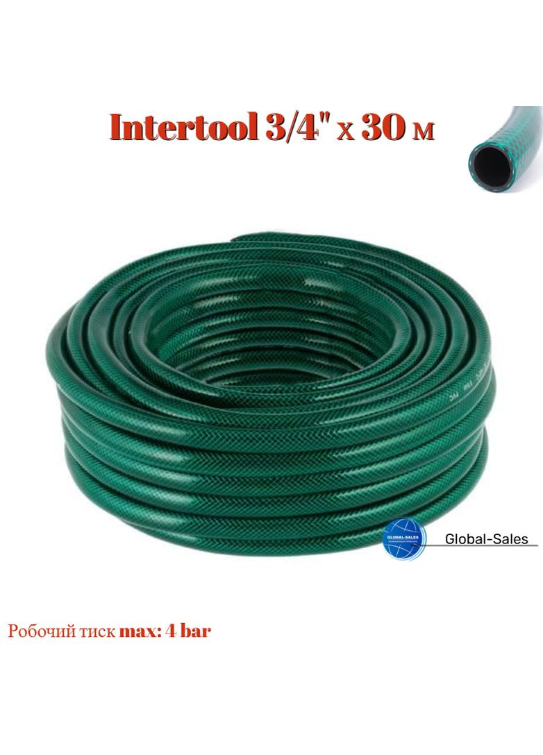 Шланг поливальний 3/4" х 30 м 3-шаровий (GE-4045) Intertool (335048791)