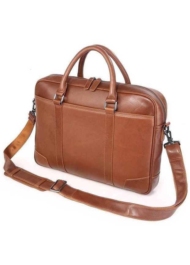 Сумка чоловіча через плече шкіряна портфель для документів А4 планшет в дорогу для телефону Рудий 34304 John McDee (331862429)