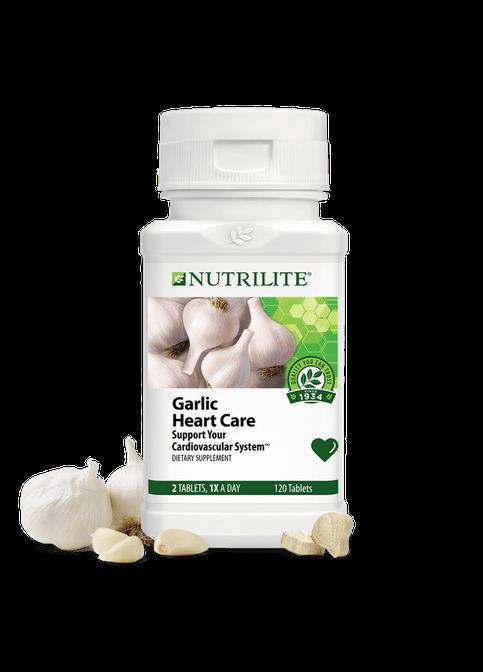 Диетическая добавка для сердечнососудистой системы Amway Garlic Heart Care с чесноком 120 таблеток Nutrilite (280265980)