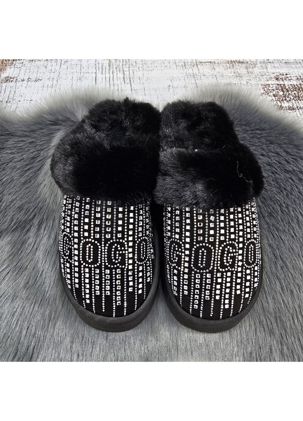 Черные тапочки домашние Fashion