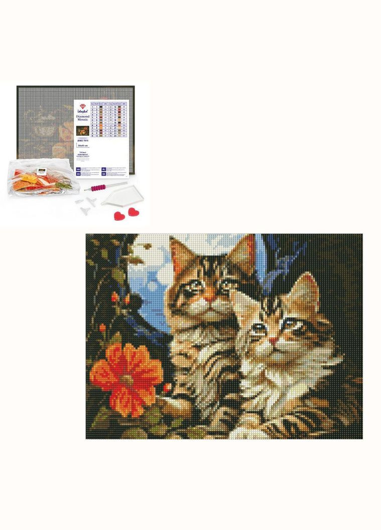 Набор с алмазной мозаикой "Волшебные котики" 30х40см Ідейка (332944725)