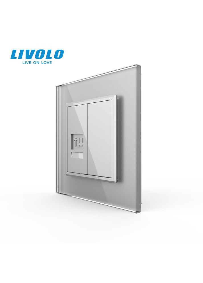 Розетка компьютерная RJ-45 стекло (VL-C791C-15) Livolo (370970861)