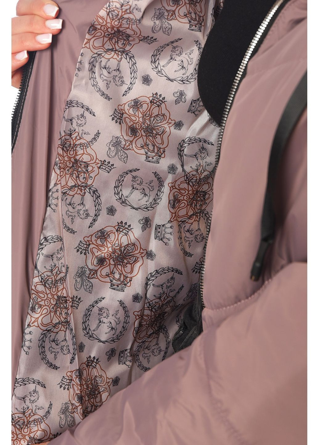 Бузкова демісезонна куртка жіноча демісезонна темно-бузкового кольору куртка-пальто Let's Shop