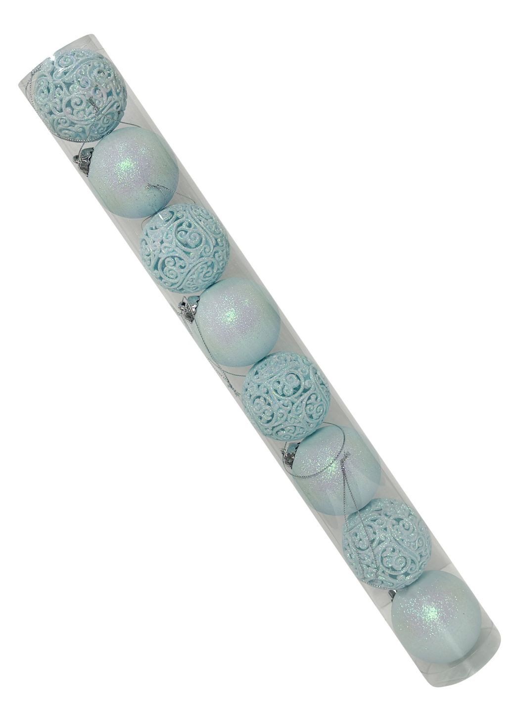 Новогодний набор ёлочных шаров №34 ажурные голубые и голубые d60 mm 8 шт MIS LT (365627611)