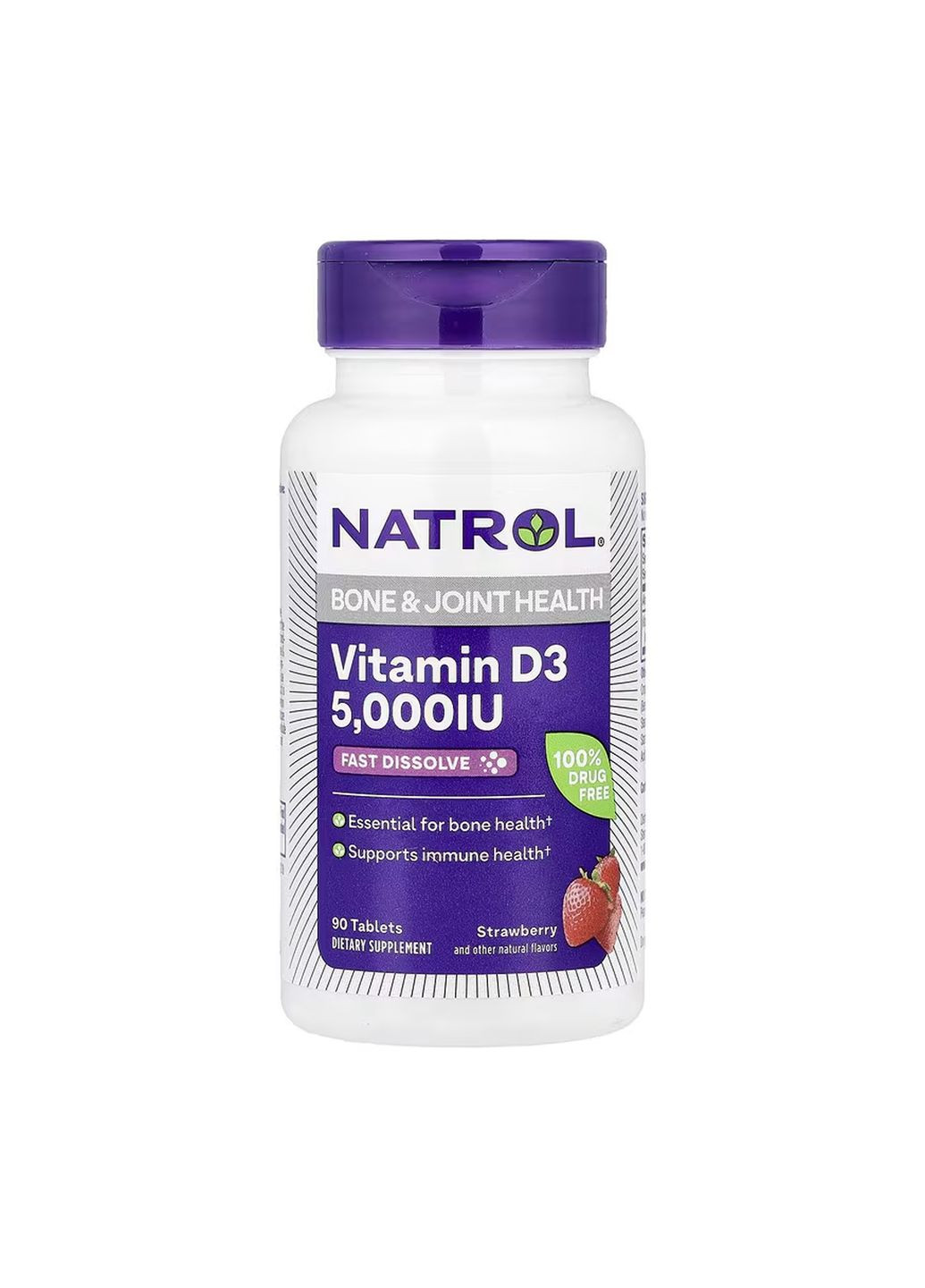 Вітамін D3 для дорослих 5000 IU 90 таблеток підтримка імунітету та кісток Natrol (367957274)