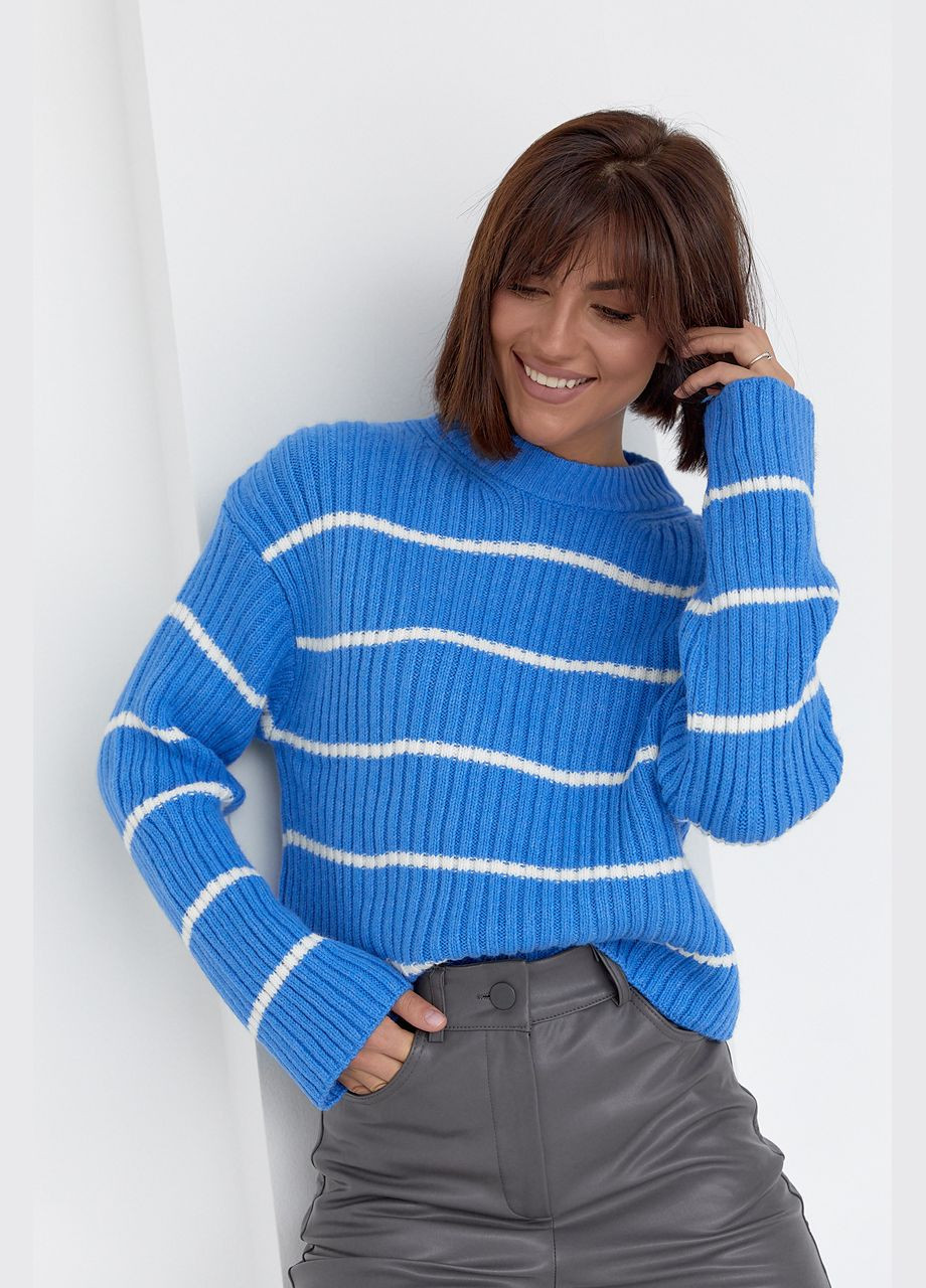 Женский вязаный свитер оверсайз в полоску 01002 Lurex (280909960)
