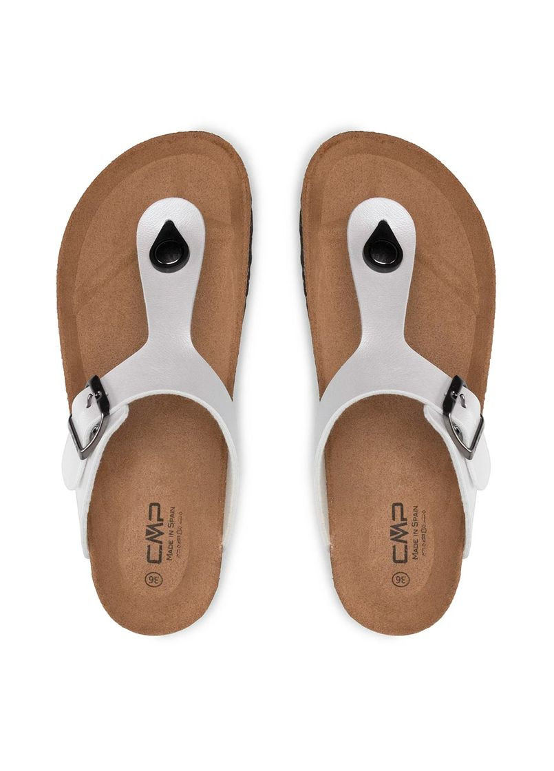 Белые женские шлепанцы 3q91036-a001 белый штуч. кожа CMP