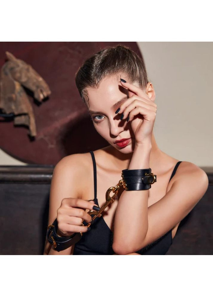 Наручники UPKO Handcuffs італійська шкіра, чорні, розмір L Zalo (371390680)