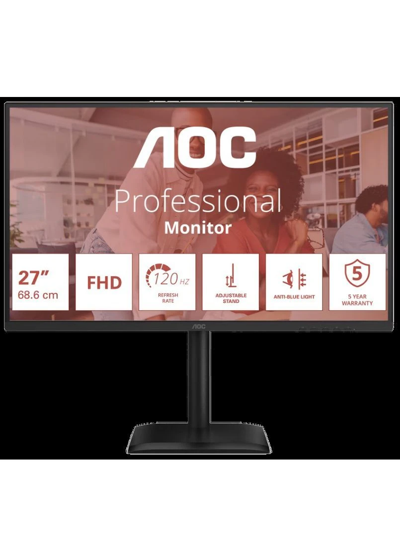 Монітор TFT 27" 27E4U IPS FHD 120Hz 300nit VGA HDMI DP Pivot USB hub MM Black AOC (402272615)