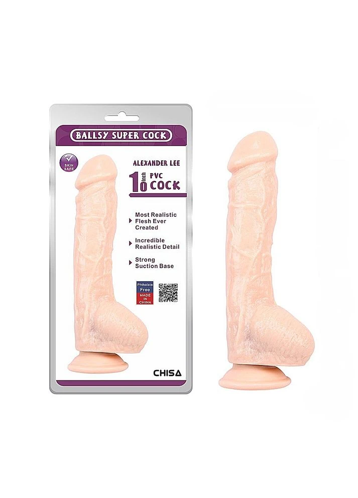 Фаллоимитатор с мошонкой Ballsy Super Cock Alexander Lee на присоске, телесный Chisa (332052911)