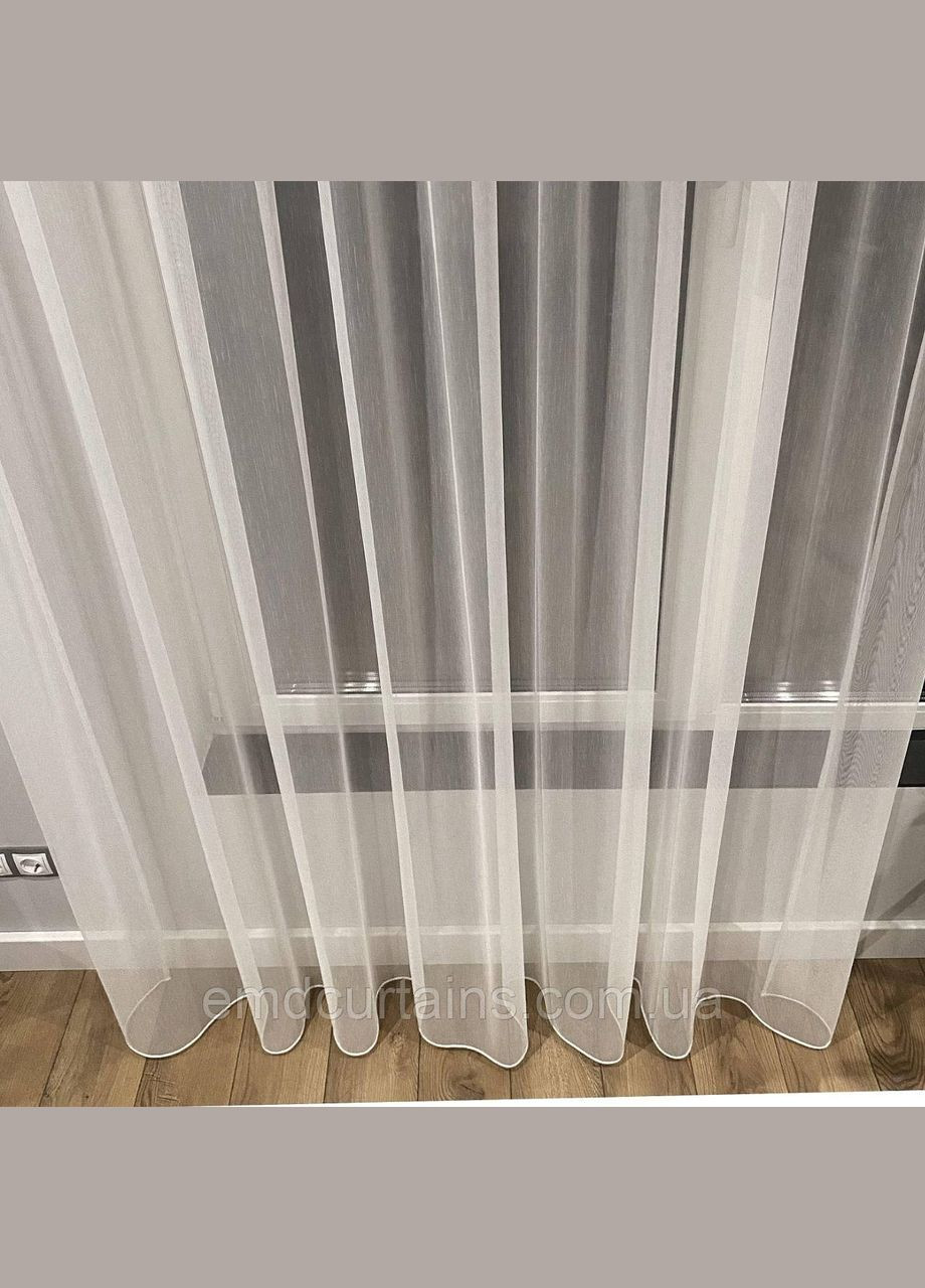 Комплект шторы 2шт с подхватами 150х250 см микровелюр Серый, тюль бамбук 300 см Тепло-белый No Brand (337358448)
