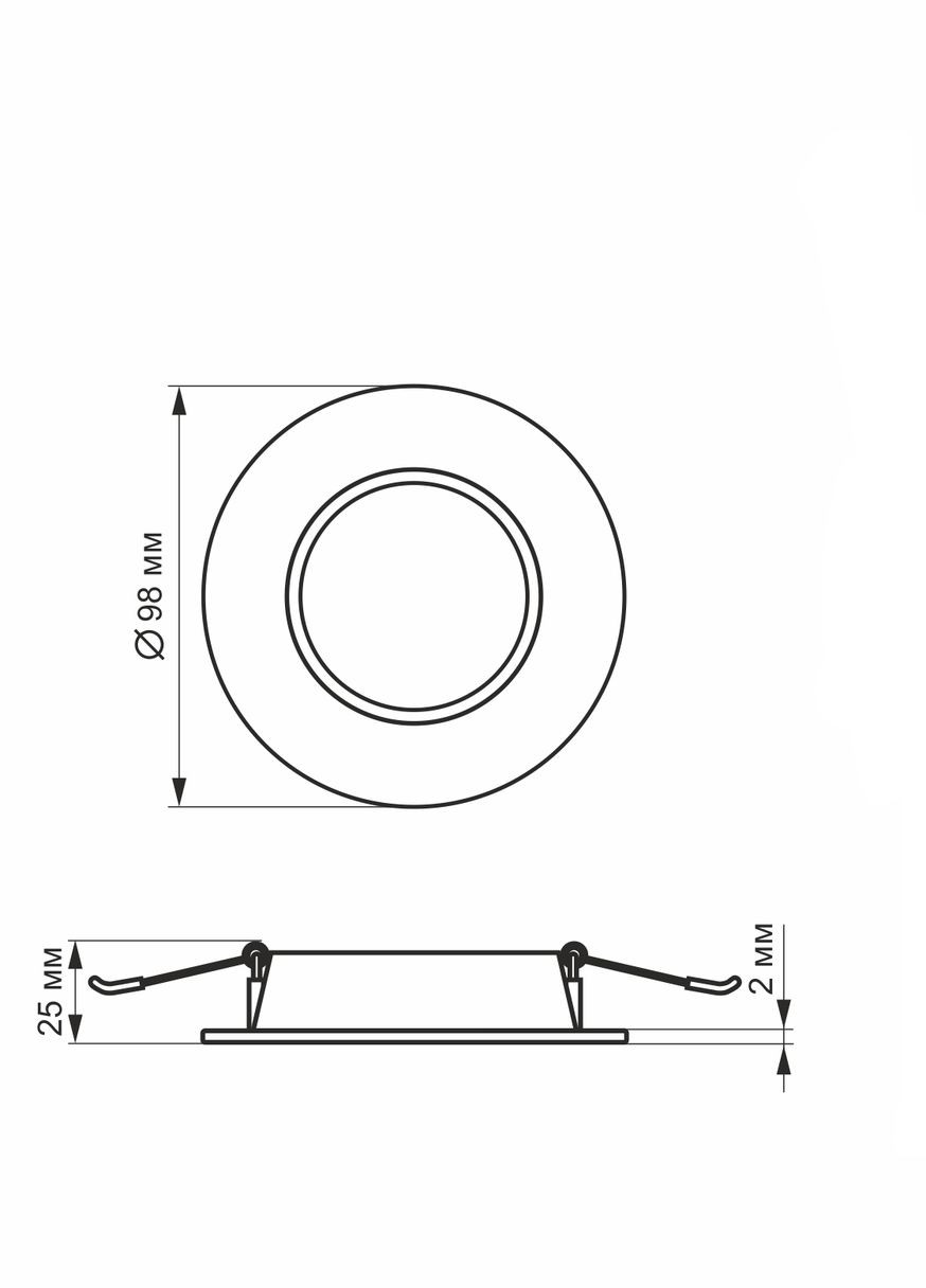 Точечный светильник Back 4W 5000K VL-DLBR-045 встраиваемый круглый Videx (333338426)