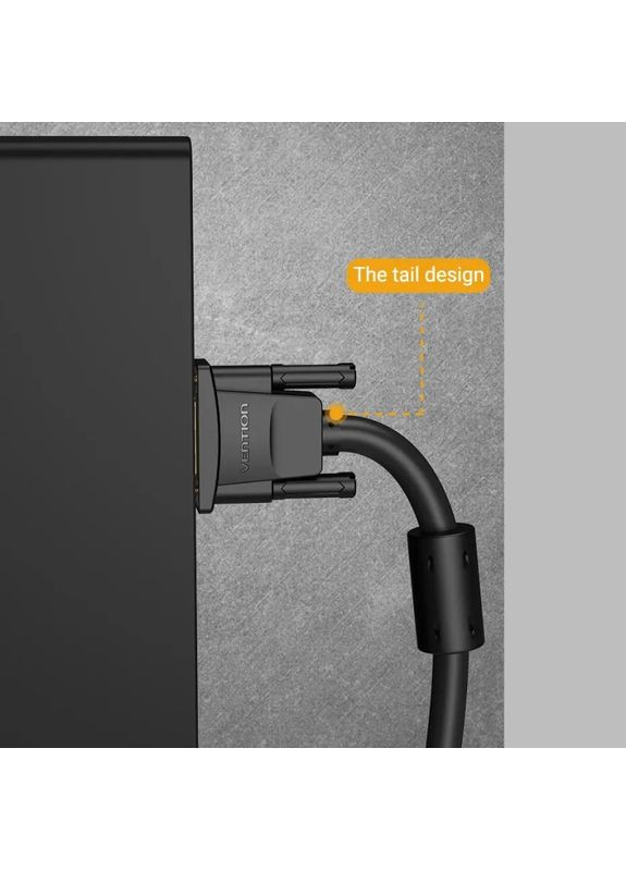 Кабель VGA(3+6) Male to Male Cable with ferrite cores 3M Black () () Vention DAEBI (372676457)