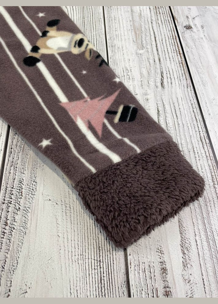 Коричнева зимня утеплена піжама для дівчинки No Brand