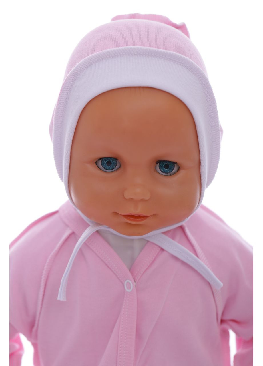 Человечек с шапкой и царапками для девочки интерлок розовый 56 см (41943) BABYKROHA (297199475)