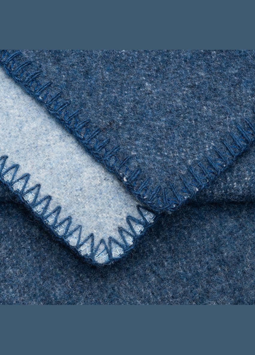 Плед-одеяло шерстяной синий/голубой 130 х 170 см Love You (306716220)